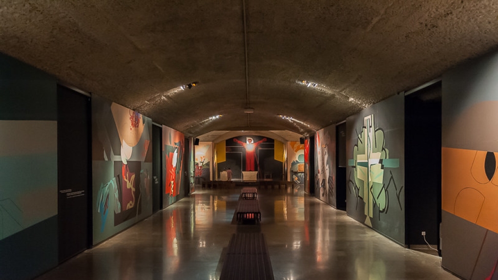 Crypt of the Sanctuary of Arantzazu (Néstor Basterretxea). Photo: arantzazu.org