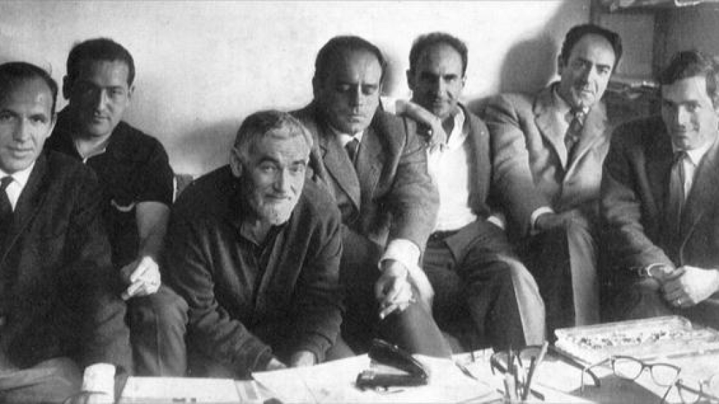 Grupo Gaur (Balerdi, Mendiburu, Oteiza, Chillida, Basterretxea, Sistiaga). Foto: Wiki Commons.